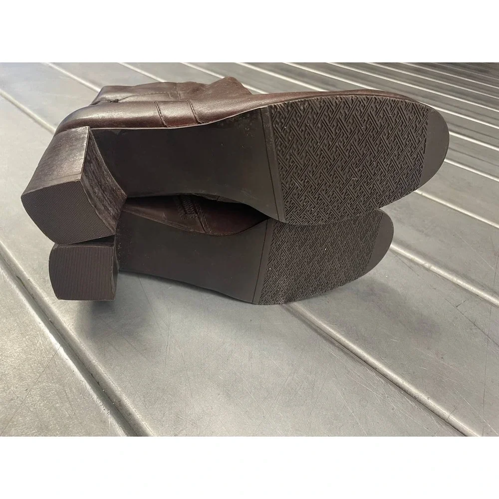 Spring Step Ankle Boots Womens‎ 9.5 Brown Leather Bootie Side Zip